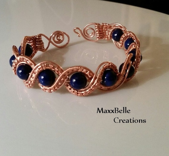 Twisted Copper Wire Weave Bracelet with by MaxxBelleCreations