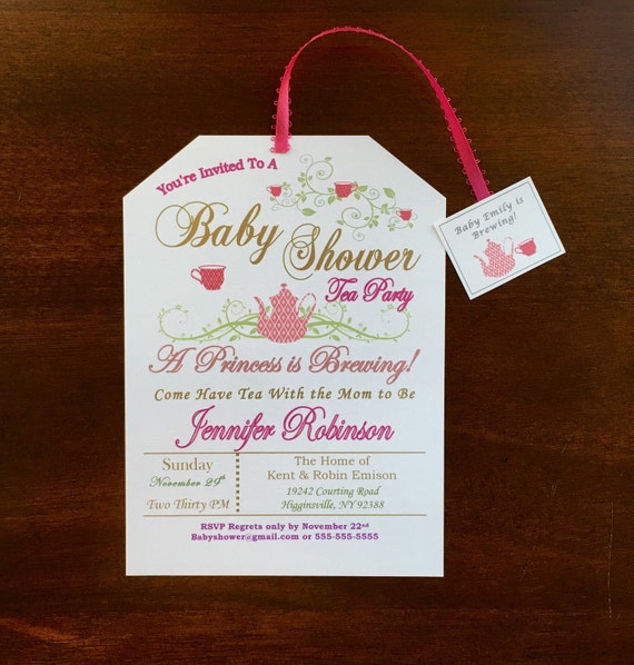 Tea Bag Baby Shower Invitations 5