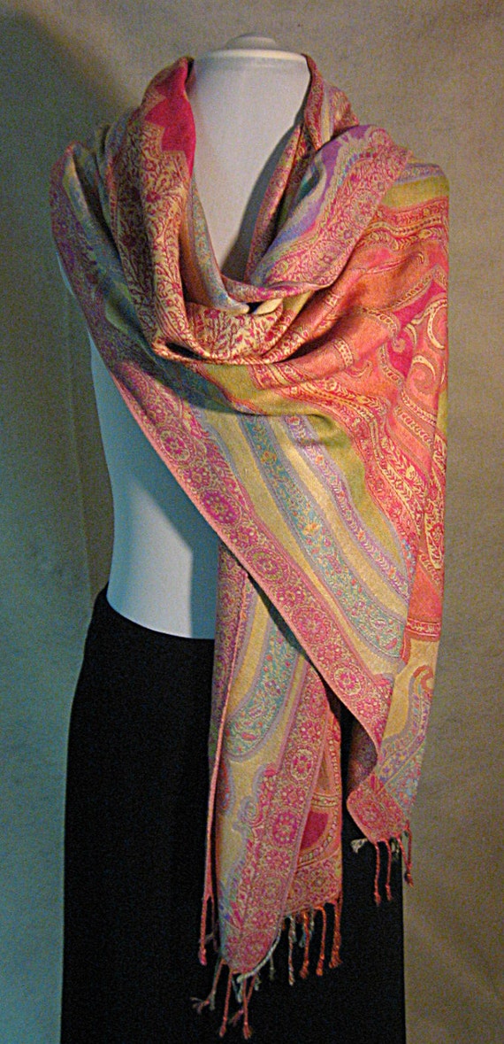 Pastel Paisley Shawl Pastel Shawl Pastel by EclectiqueFlatteries