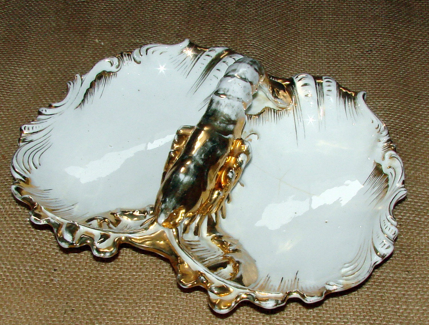 Vintage Lobster ceramic serving dish