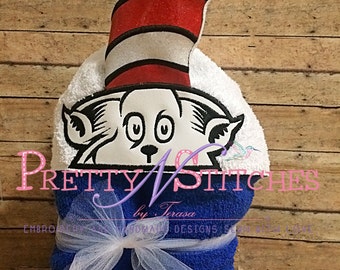 Digital Download Black Cat Applique Embroidery designs inspired by the Dr. Seuss (5X7 Hoop) also includes 3D and non-3D