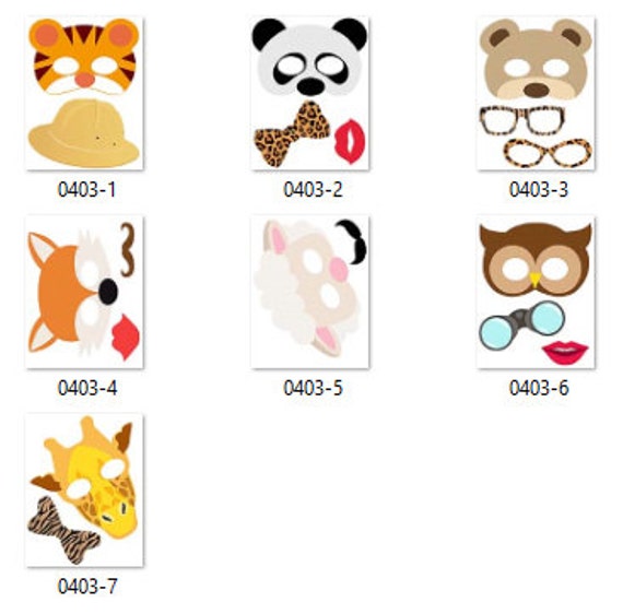 Printable Jungle Animals Photo Booth Props by TracyDigitalDesign