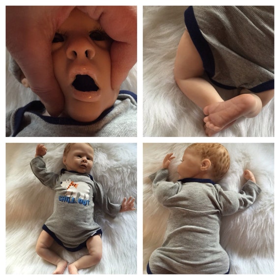 Reborn baby boy open mouth can take real by Looksorealreborns