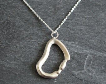 SIlver Climbing Carabiner Necklace