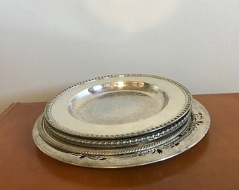 Vintage Silver Plated Trays - Serving Trays - Decorative Plates - Silver Plated Plates - Set of Trays