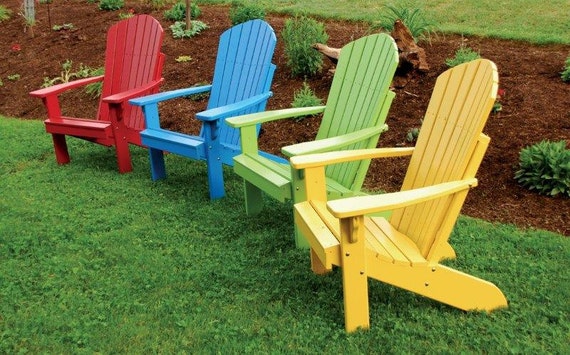 Pine Fanback Adirondack Chair Painted Stained or