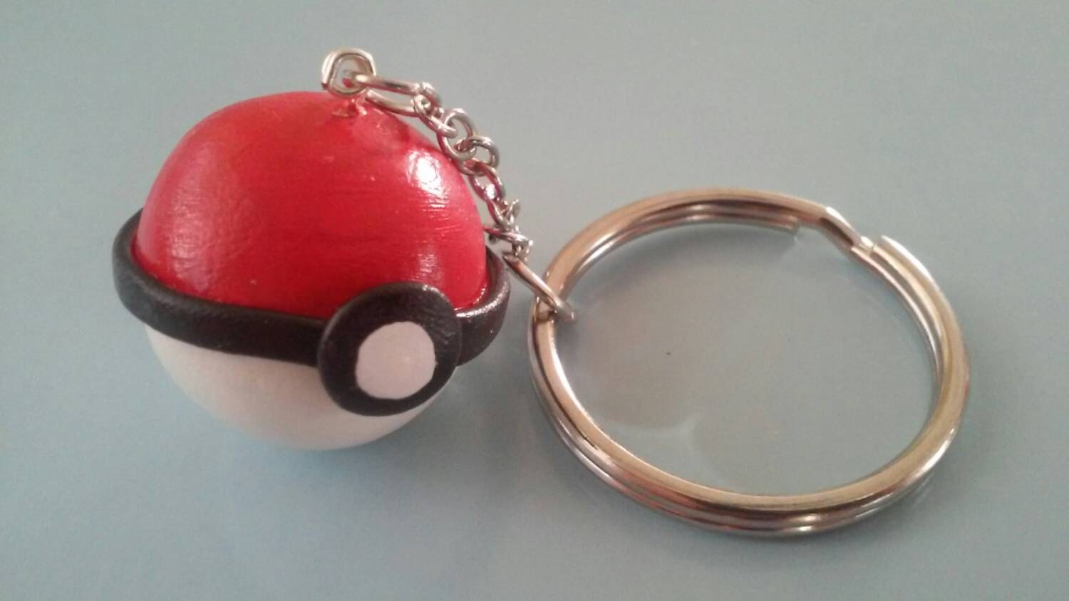 pokeball plush keychain