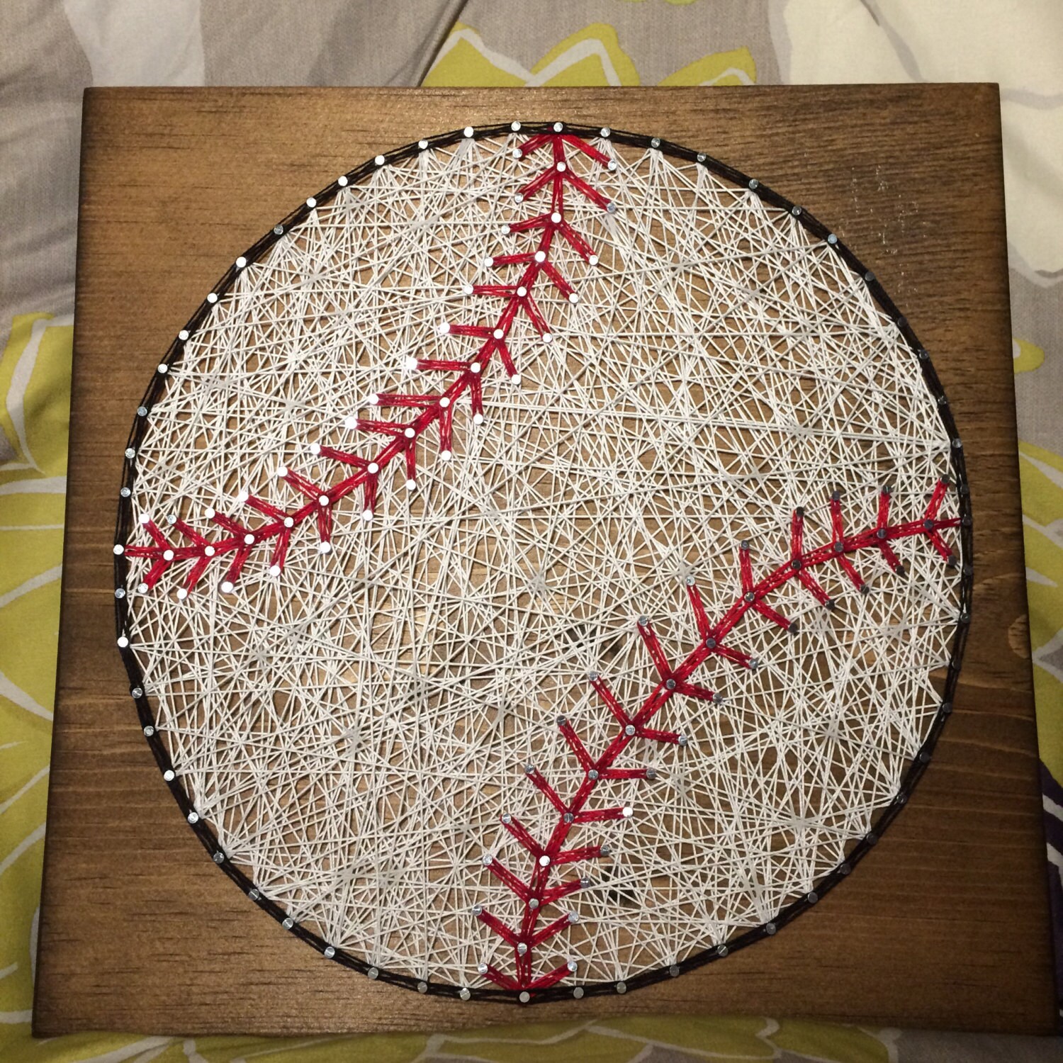 CUSTOM Sports Baseball String Art Sign Sports Art by KiwiStrings