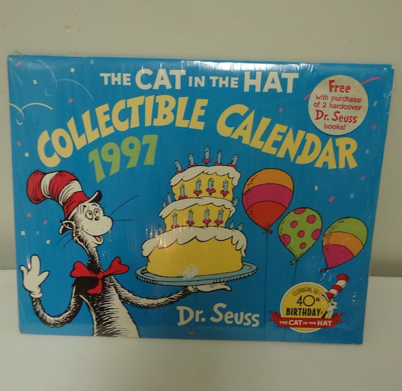 Items similar to cat in the hat vintage collectible calendar,dr seuss