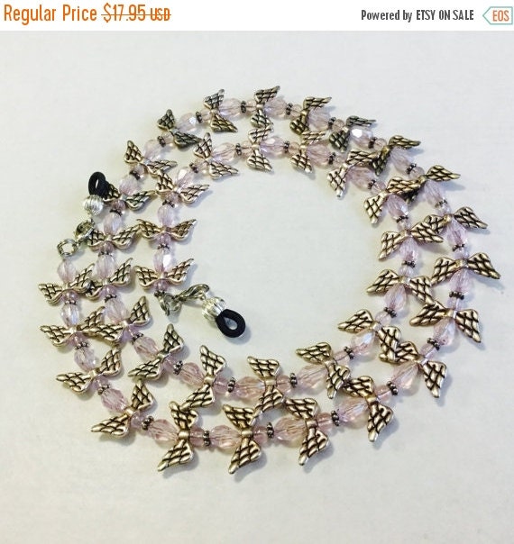 Ray52 Pink And Silver Angel Eyeglass Chain by HeavenlyChains