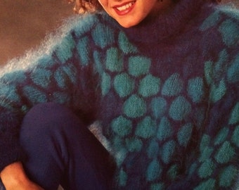 Ladies Luxury Mohair Jumper 32/34" 36/38" Knitting Pattern