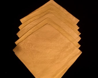 Set of 6: Vintage 50's Gold Cloth Napkins VG2408