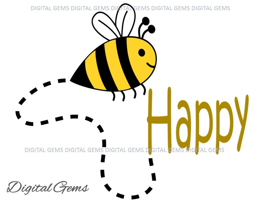 Download Bee Happy layered SVG Cutting File For Cricut by DigitalGems