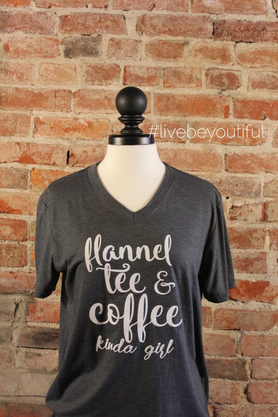 Coffee Shirt Coffee T Shirt Flannel Tee Flannel T Shirt