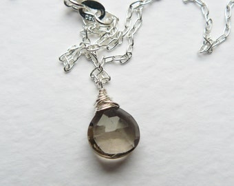 Delicate Smokey Quartz Necklace
