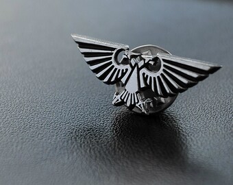 The Imperial Aquila pin inspired by Warhammer 40k game from white bronze