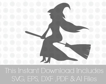 Witch svg, Happy Halloween, witch cutting files svg, for use in Silhouette Cameo Designer Edition & Cricut Design Space,