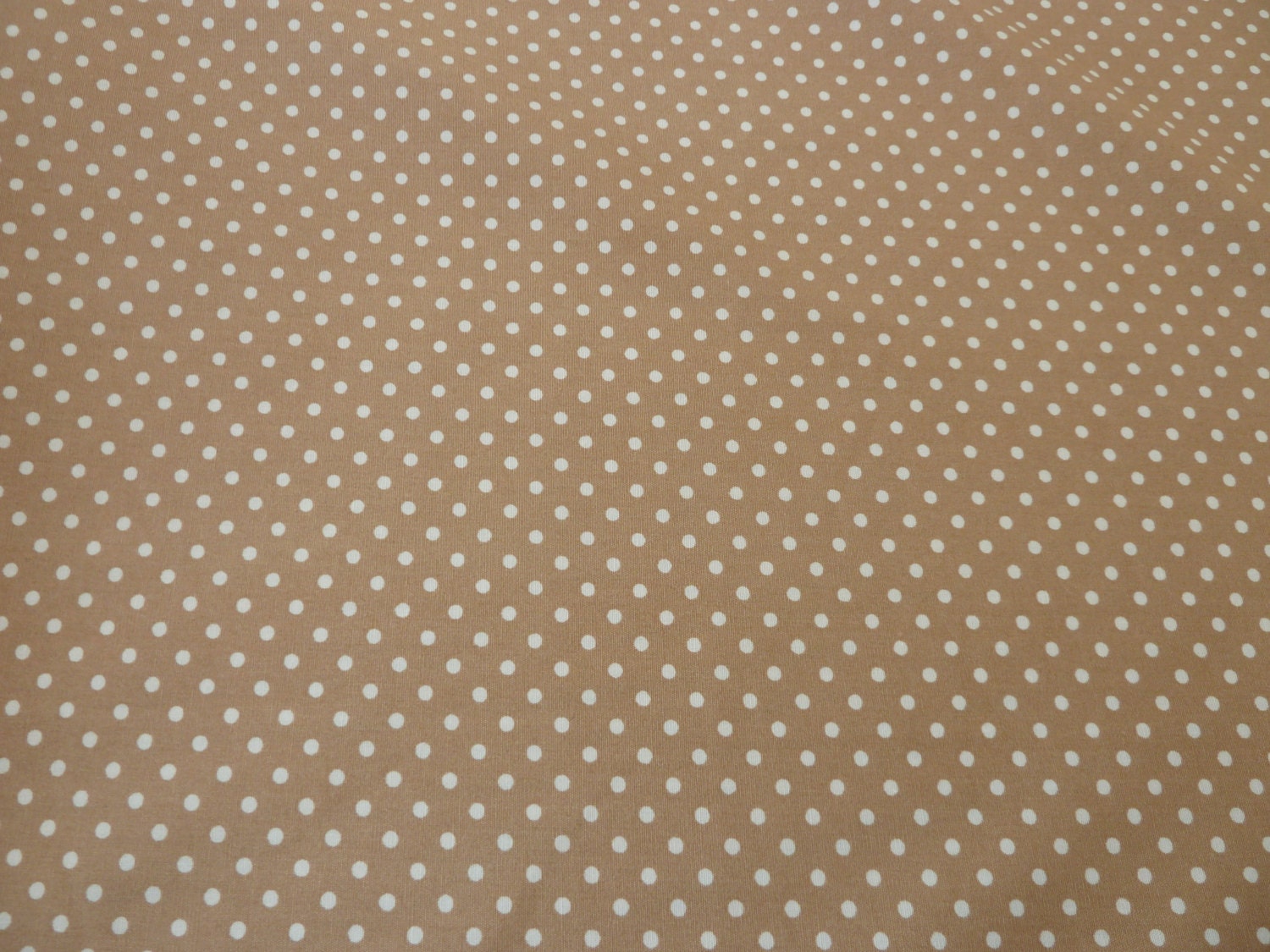 Tan Beige Polka Dot Fabric 100 Cotton Poplin 3mm Dots