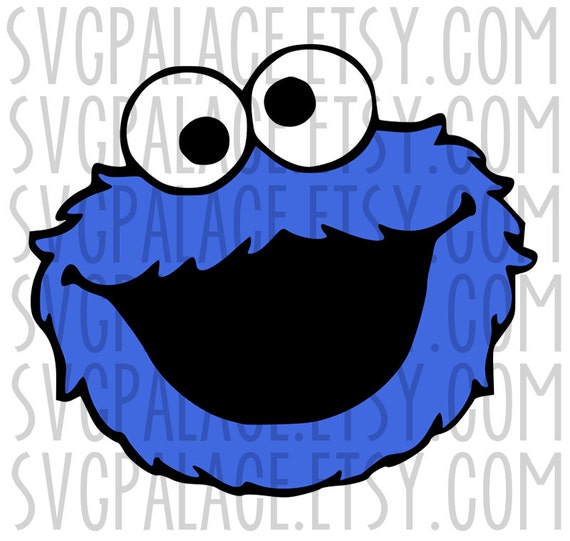 Cookie Monster Face SVG Cut File. Cricut Explore. SCAL. MTC.