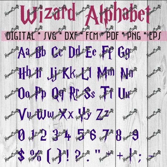 Download HARRY POTTER alphabet MONOGRAM letters svg dxf fcm png