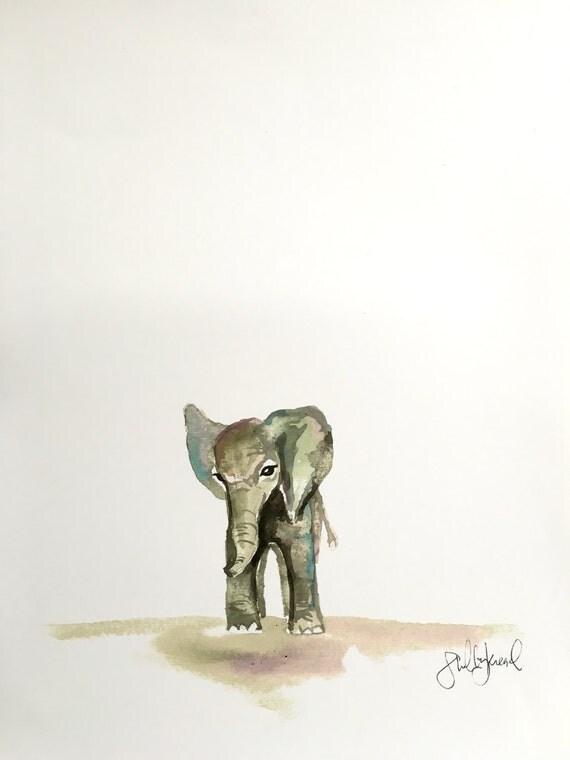 Baby elephant print 11x15in by ShelbyKregel on Etsy