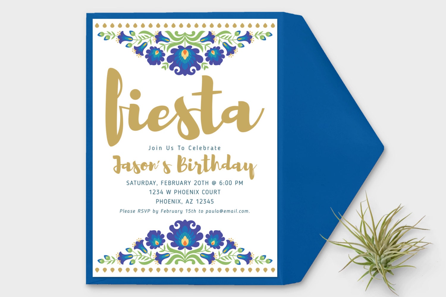 Fiesta Invitation Printable Mexican Flower by FiestaValleyPrint