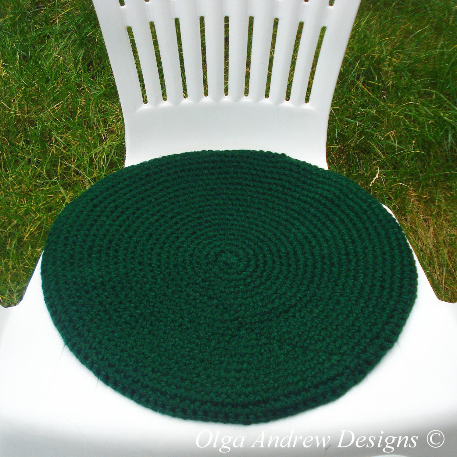 Chair seat cushion crochet pattern crochet by OlgaAndrewDesigns