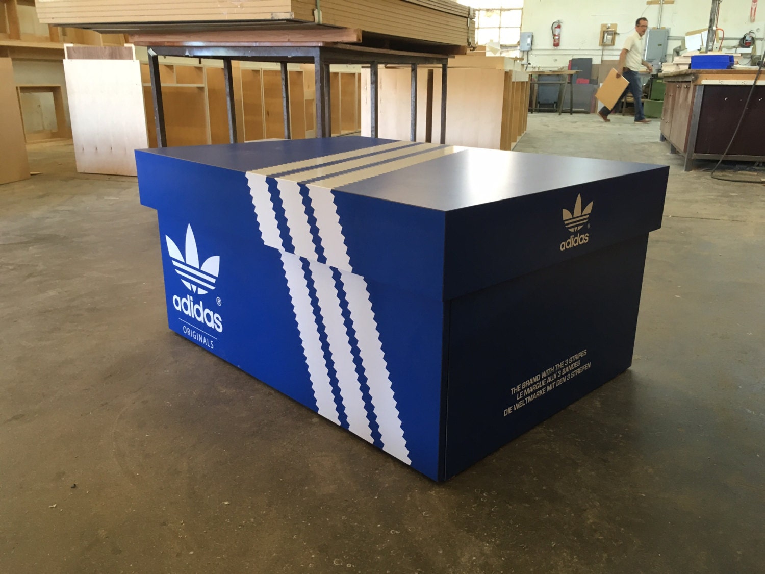 Custom Adidas Inspired 3 Line Original Blue Giant Shoe Box