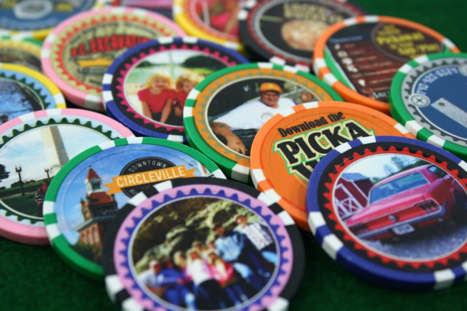 100 Personalized Poker Chips Customized with Your Photo Logo