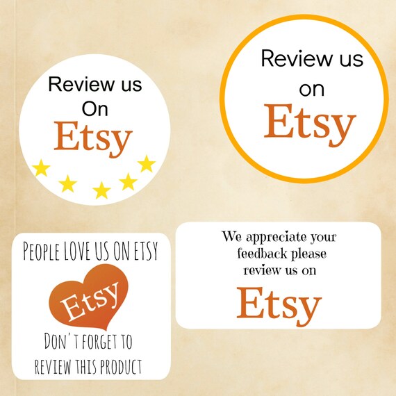 Etsy review stickers custom labels Etsy stickers Etsy