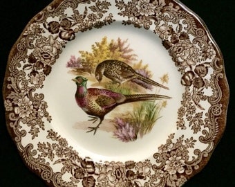 FREE SHIPPING-The Royal Worcester Group-Palissy-England-Est. 1853-Game Series-Birds-Pheasant-8"-Dessert/Salad Plate