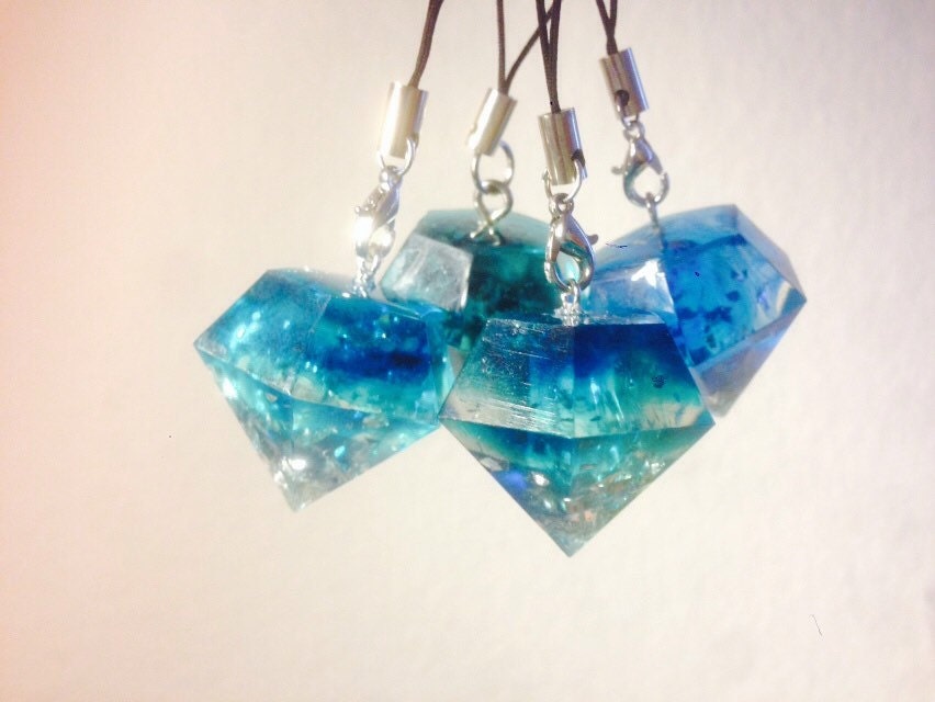 Diamond keychain Diamond charm Resin charm Resin keychain