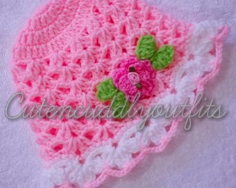 Rosebuds hat, Crochet baby hat pattern, baby girl hat pattern, newborn hat/ beanie pattern, baby girl beanie, baby girl hats, baby shower
