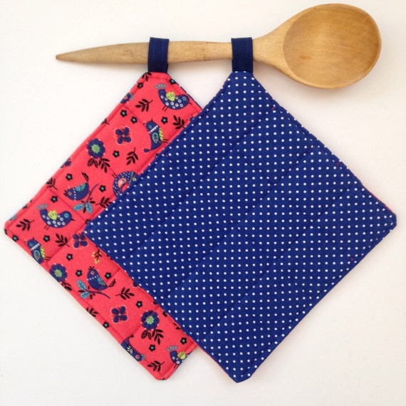 Pot holders Pot holder set Retro Inspired pot by GardenViewFlat