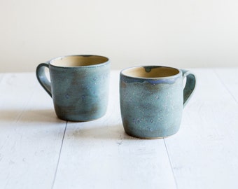 Frosty Blue Green Stoneware Mug - Ready to Ship