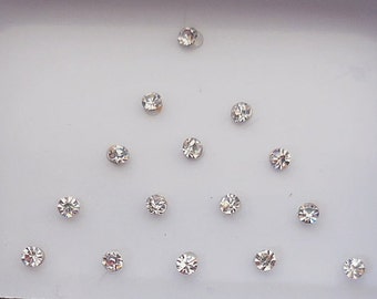 8 Pack-160 White Swarovski Crystal fake nose stud,Small size Bindi,Forehead tikka,Nail art decoration,Body art,Belly dance,Indian Face jewel