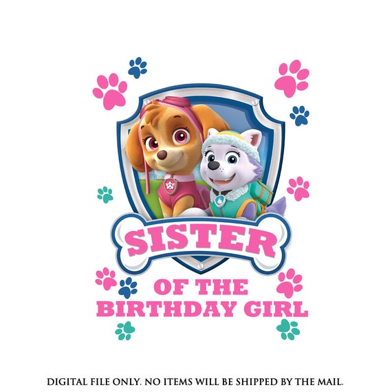 SISTER Paw patrol Birthday Shirt iron on by lauraspartyshop