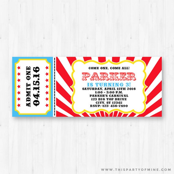 Over The Top Invitations Circus 9