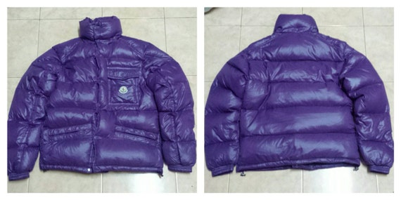 Moncler Puffer Coat Purple Down Jacket size 2 made in Rumania