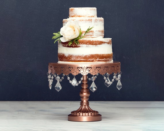 Rose Gold Crystal Cake  Stand  10  Inch  Round by 