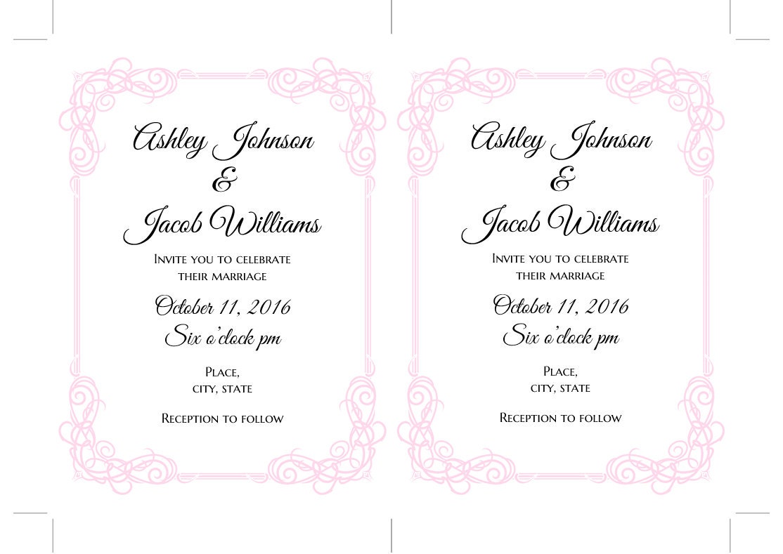 classic wedding invitation templates