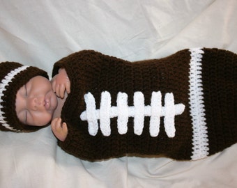 Knit Football Cocoon and Hat Pattern