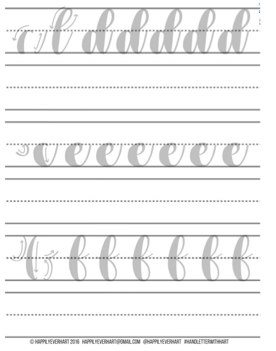 Large Hand Lettering Practice Sheets Brush Pen by HappilyEverHart