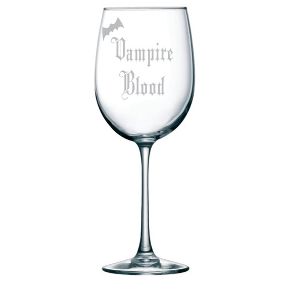 Vampire Blood Wine Glass with Bat