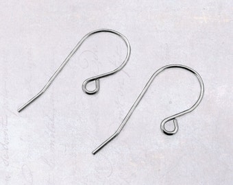 20 x Pairs Stainless Steel Earring Hooks Earwires 20 Gauge - Simple Design Shepherd Hook Ear Wires