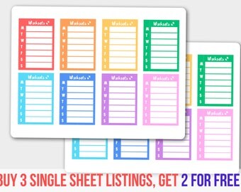 Workout Planner Stickers for ECLP Vertical, Workout Tracker, Fitness Tracker, Gym Tracker