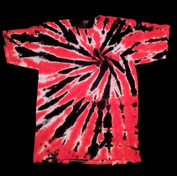 how to make red and black tie dye shirts