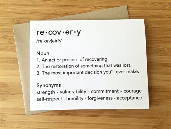 Recovery Card. Inspirational recovery card addiction recovery