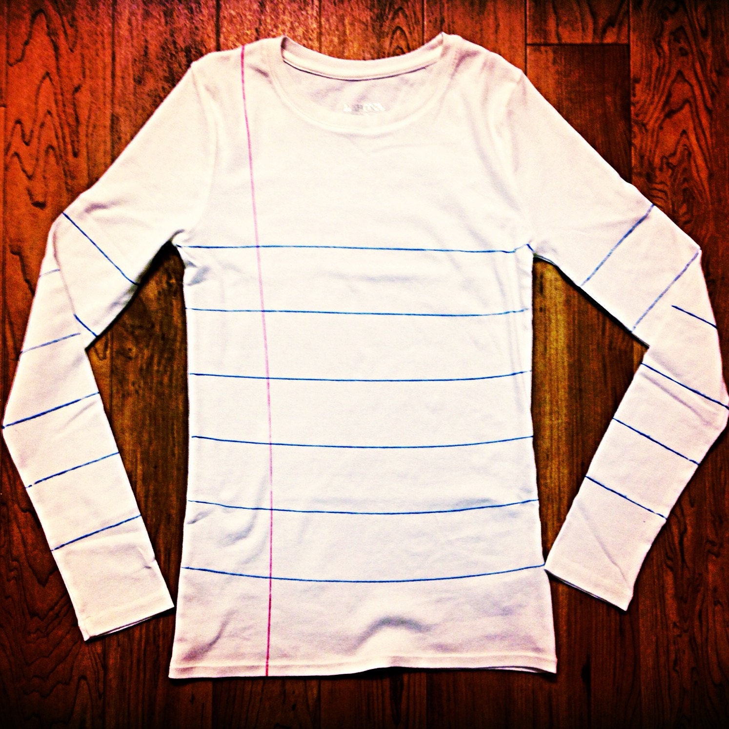 Notebook Paper Shirt Long Sleeve by TheNumberW on Etsy