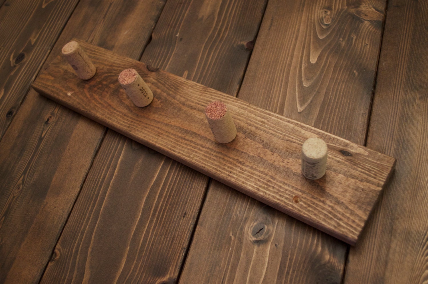 Rustic Cork Hook Coat Rack / Key Holder / Wine Cork Coat Rack